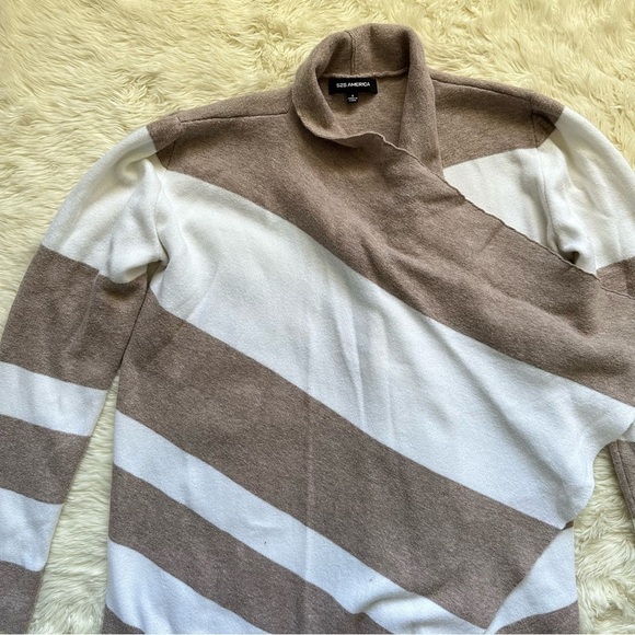 525 America Cardigan Sweater Waterfall Draped Open Front Long Sleeve Stripes S - Picture 6 of 11